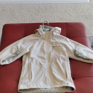 Columbia off white hooded zip up jacket